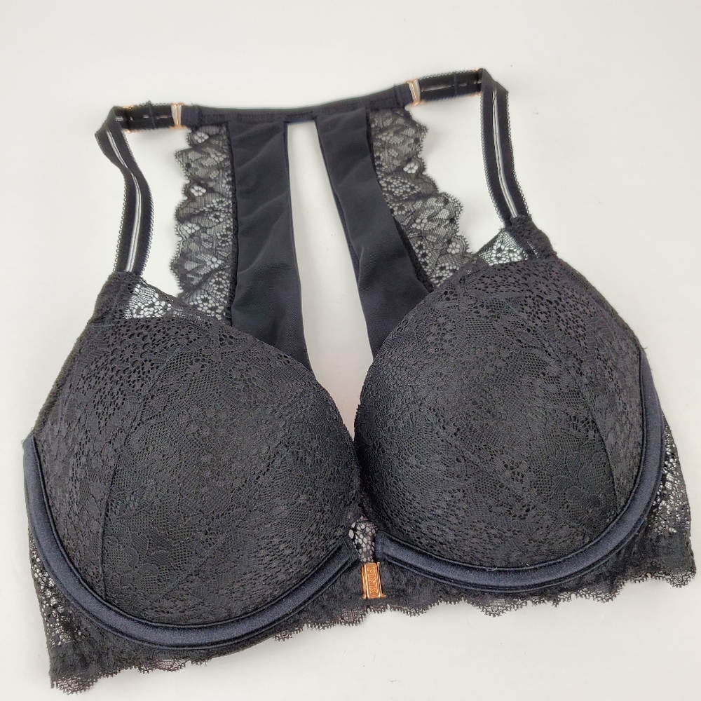 PINK Victoria's Secret Black Date Push Up Bra - Picture 1 of 4